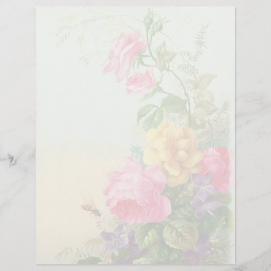 Vintage Floral Letterhead Stationery (Voorkant)