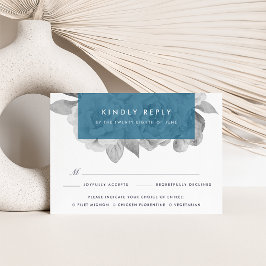 Vintage Floral Meal Choice RSVP-kaart | Cerulean RSVP Kaartje