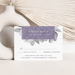 Vintage Floral Meal Choice RSVP-kaart | Violet RSVP Kaartje