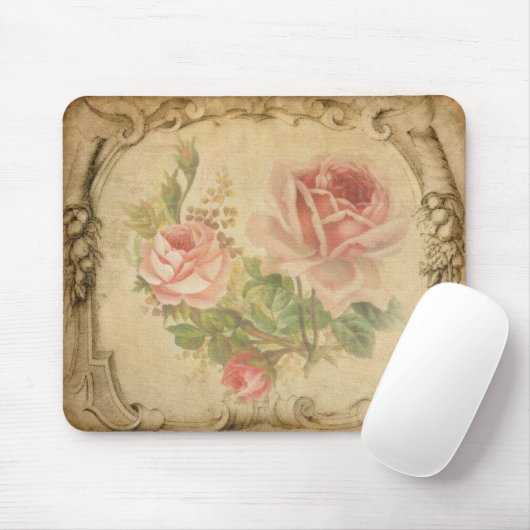 Vintage Floral Mousepad Muismat (Met muis)