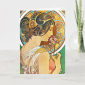 Vintage Floral Mucha Kaart (Voorkant)