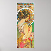 Vintage Floral Mucha Poster (Voorkant)