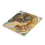 Vintage Floral Mucha Tegeltje (Zijkant)