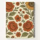 Vintage Floral Notebook – Cozy Botanical Flower  Notitieboek (Achterkant)