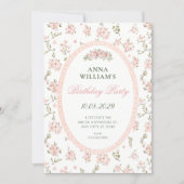 Vintage floral pastel birthday kaart (Voorkant)