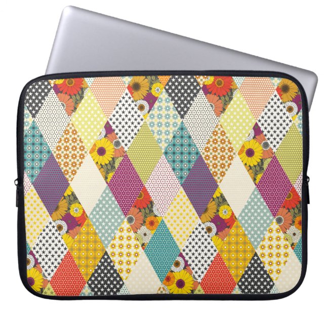 vintage floral patchwork quilt laptop sleeve (Voorkant)