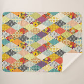 vintage floral patchwork quilt sherpa deken (Voorkant (horizontaal))