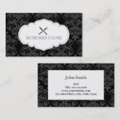 Vintage Floral Patronen Catering Visitekaartje (Voorkant / Achterkant)