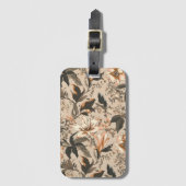 Vintage Floral Pattern Bagagelabel (Voorkant (verticaal))