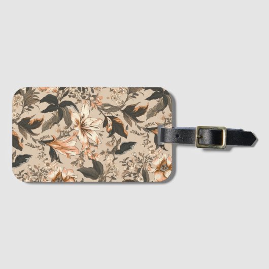 Vintage Floral Pattern Bagagelabel (Voorkant (horizontaal))
