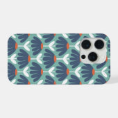 Vintage Floral Pattern Blue & Red iPhone Hoesje (Achterkant horizontaal)