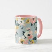 Vintage Floral Pattern Coffee Mug Mok (Voorkant rechts)