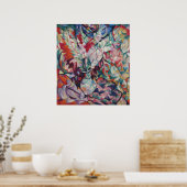 Vintage Floral Pattern Gladiolus Poster (Keuken)