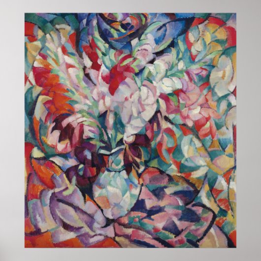Vintage Floral Pattern Gladiolus Poster (Voorkant)