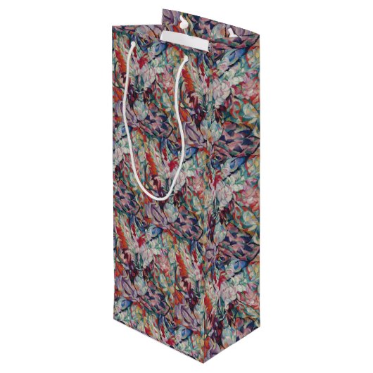 Vintage Floral Pattern Gladiolus Wijn Cadeautas (Achterkant Gekanteld)