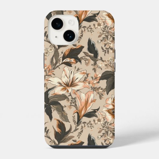 Vintage Floral Pattern iPhone 14 Hoesje (Achterkant)