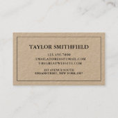 Vintage Floral Pattern Kraft Visitekaartje (Achterkant)