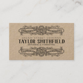 Vintage Floral Pattern Kraft Visitekaartje