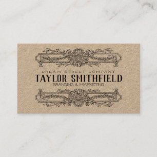 Vintage Floral Pattern Kraft Visitekaartje