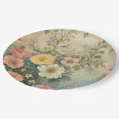 Vintage Floral Pattern Papieren Bordje (Gekanteld)