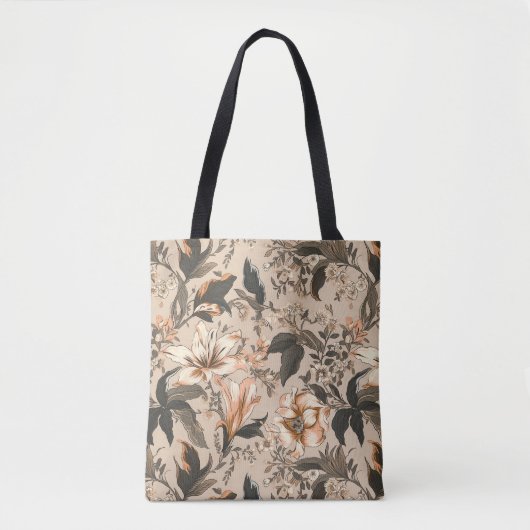 Vintage Floral Pattern Schouder Tas (Voorkant)