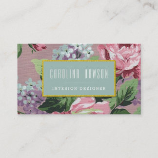 Vintage Floral Pattern Visitekaartje