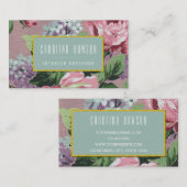 Vintage Floral Pattern Visitekaartje (Voorkant / Achterkant)