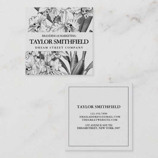 Vintage Floral Pattern Visitekaartje (Voorkant / Achterkant)
