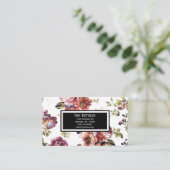 Vintage Floral Pattern Visitekaartjes (Staand voorkant)