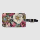 Vintage Floral Pattern with Custom Name Bagagelabel (Voorkant (horizontaal))