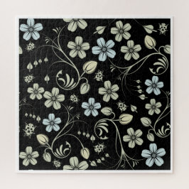 Vintage Floral Pattern with Ladybugs on Black Legpuzzel