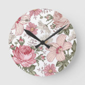 Vintage Floral Pattern with Roses Ronde Klok (Voorkant)