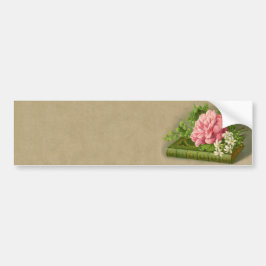 Vintage Floral Peony Classy Book Elegant Bumpersticker