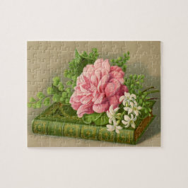 Vintage Floral Peony Classy Book Elegant Legpuzzel