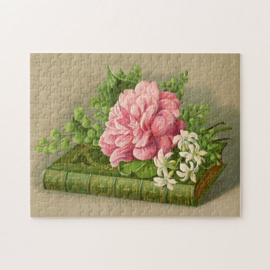 Vintage Floral Peony Classy Book Elegant Legpuzzel (Horizontaal)