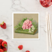 Vintage Floral Peony Classy Book Elegant Servetten (Insitu)
