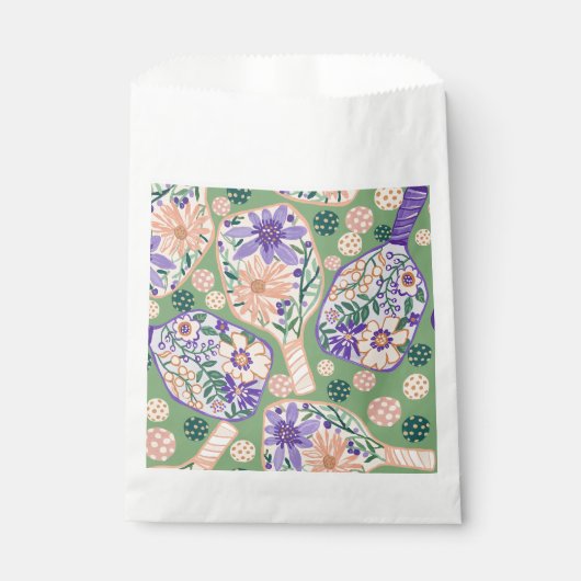 Vintage Floral Pickleball Design Bedankzakje (Voorkant)