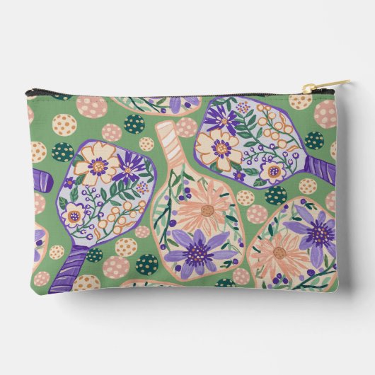 Vintage Floral Pickleball Design Etui (Achterkant)