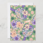 Vintage Floral Pickleball Design Kaart (Achterkant)