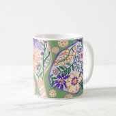 Vintage Floral Pickleball Design Koffiemok (Voorkant rechts)