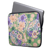 Vintage Floral Pickleball Design Laptop Sleeve (Voorkant Links)