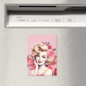 Vintage Floral Pin-Up Magnet – Blossom Marie (Insitu (Vaatwasser))