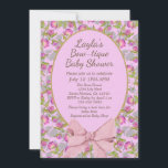 Vintage Floral Pink Bow Boutique Baby shower Kaart<br><div class="desc">Een schattig thema voor een babymeisjesdouche! Deze uitnodigingen hebben een prachtig  bloemontwerp met boegaccenten. Heb gasten brengen een buiging voor baby. Vind overeenkomende objecten in mijn winkel.</div>