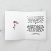 Vintage Floral Plum en Cream Wedding Bedankkaart (Binnen)