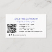 Vintage floral QR code professional photographer Visitekaartje (Achterkant)