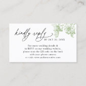 Vintage Floral QR code Wedding RSVP Business Visitekaartje (Voorkant)
