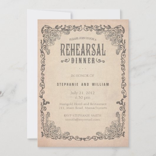 Vintage Floral repetitie Inwendige Kaart (Voorkant)