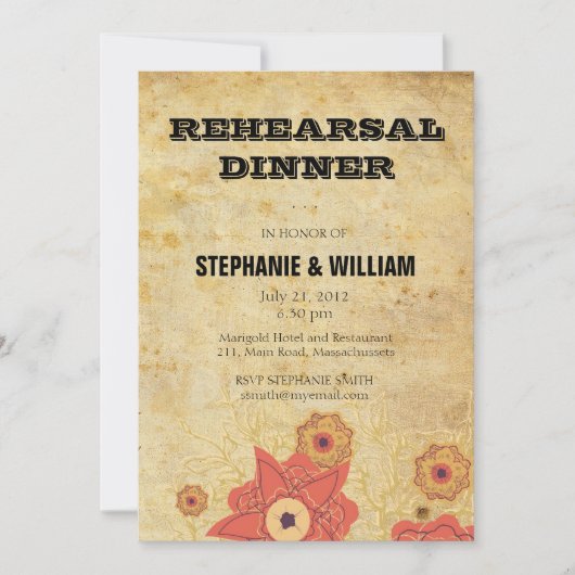 Vintage Floral repetitie Inwendige Kaart (Voorkant)