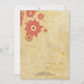 Vintage Floral repetitie Inwendige Kaart (Achterkant)