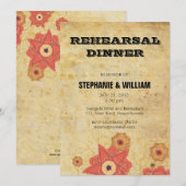 Vintage Floral repetitie Inwendige Kaart (Voorkant / Achterkant)